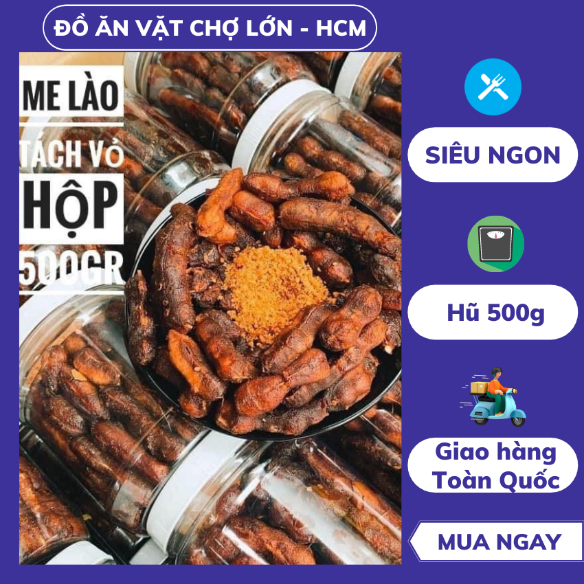 Me lào muối tôm, Me lào chua chua ngọt ngọt chấm cùng chút muối tôm cay cay mặn mặn, quả me, me to ngon, đồ ăn vặt