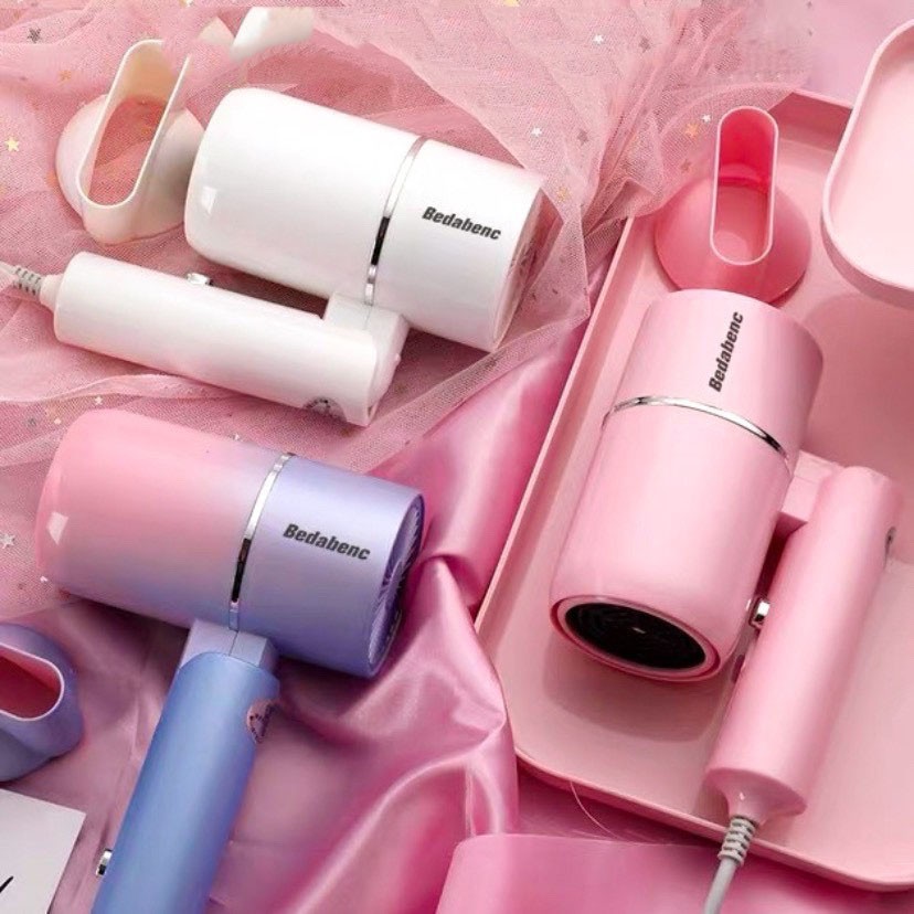 Máy sấy tóc mini BENDABENC gấp gọn tạo kiểu tóc chuyên nghiệp công suất lớn 1000w