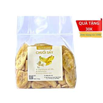 Chuối sấy không đường giòn ngọt tự nhiên 500gr NutiFarm hoa quả sấy đặc sản đà lạt