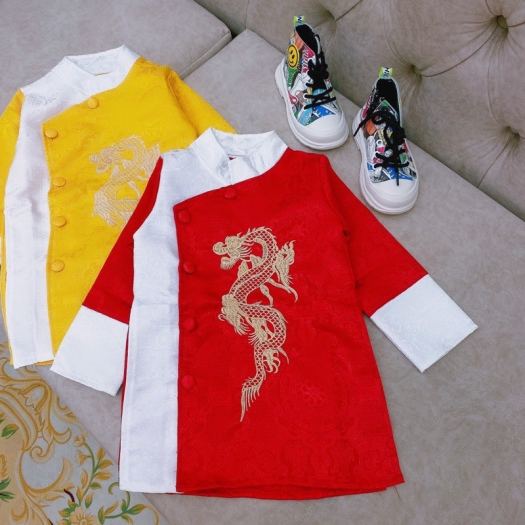 ▦✎  Áo dài gấm thượng hải cho bé trai