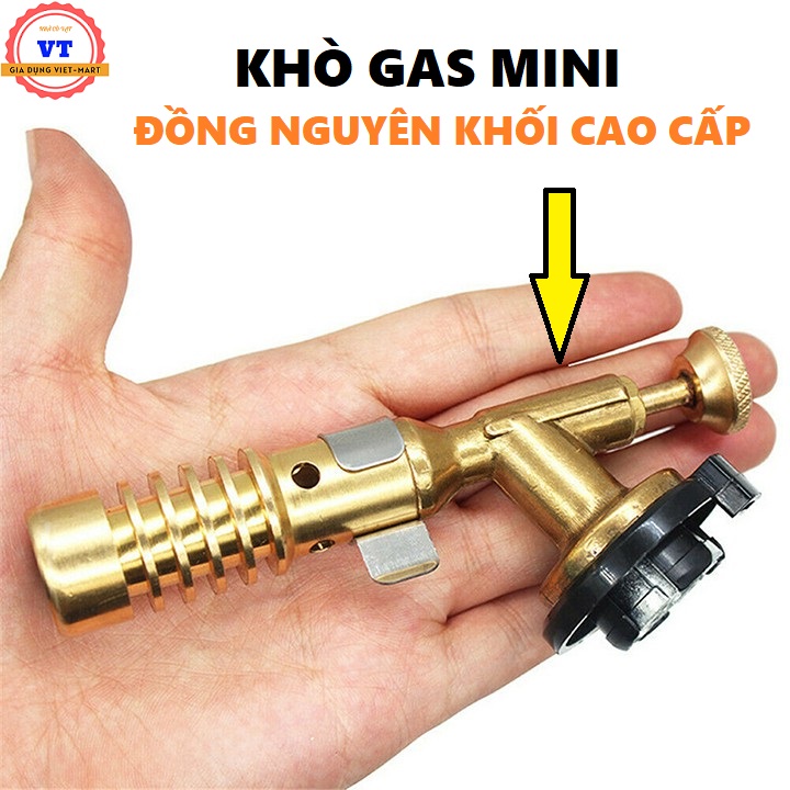 (HÀNG XỊN) Đầu khò gas mini nhật cao cấp đồng nguyên khối có vòng chỉnh oxy nhiệt độ đến 1350°C - Đèn khò bình gas mini chuyên nấu nướng,thợ cơ khí