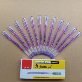 Bút Học Sinh Hộp 12 bút mực nước - bút kim Perfume gel Hàn Quốc  - Mực Tím và Xanh