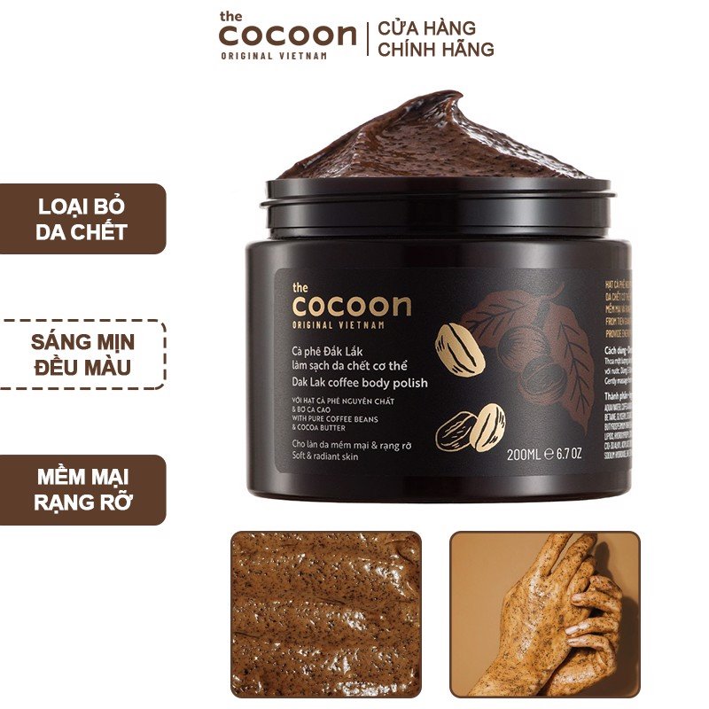 Tẩy da chết cà phê đắk lắk cocoon 200ml