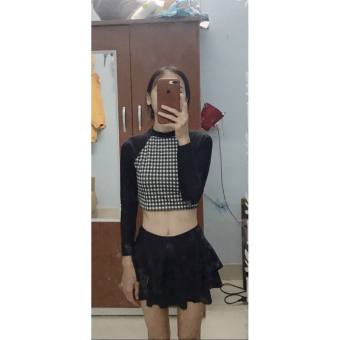 Đồ bơi bikini tay dài kín đáo caro