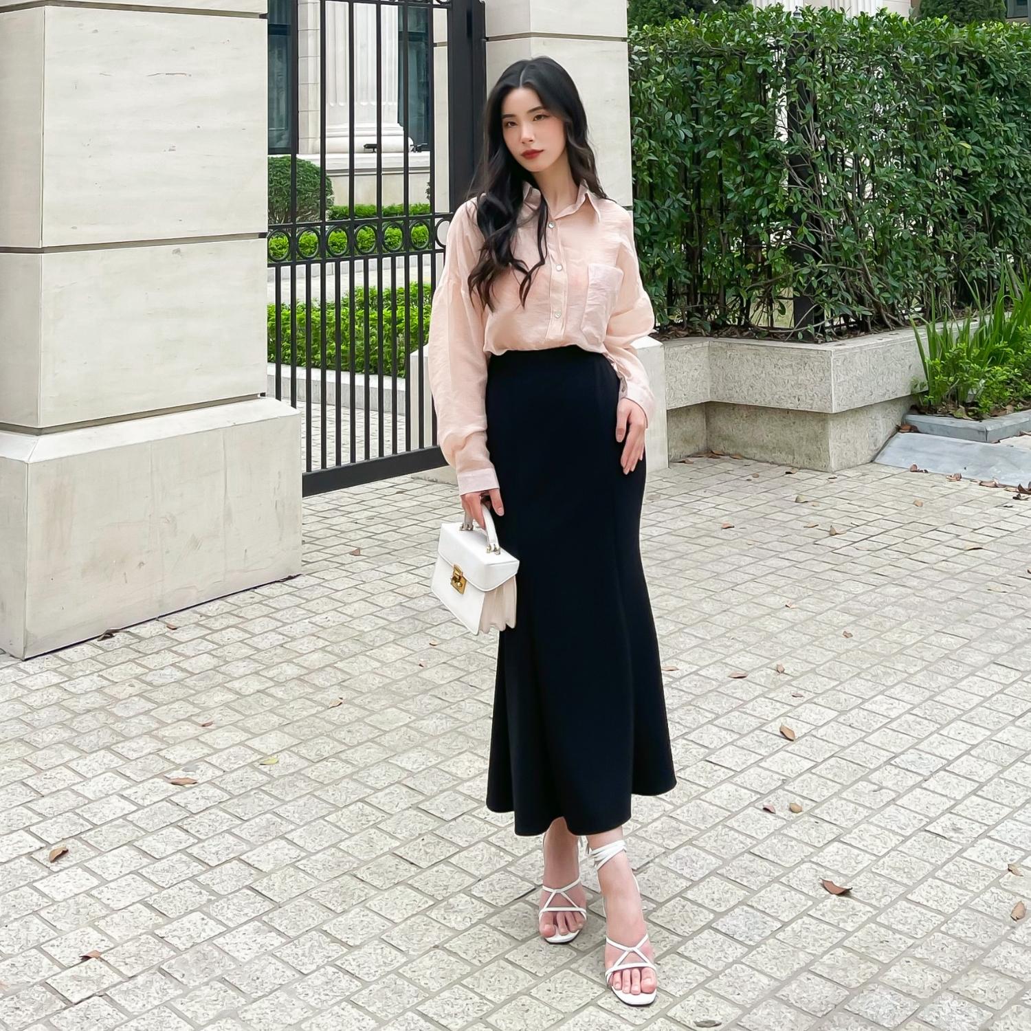 Chân váy đuôi cá thiết kế dáng dài hách dáng chất liệu co giãn đanh dày kết hợp nhiều phong cách - LIOLA STORE