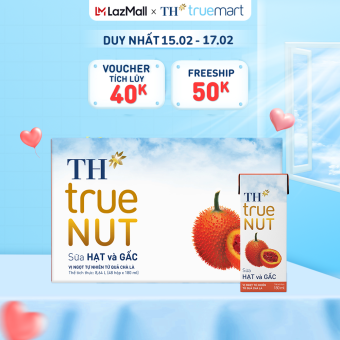 Thùng 48 hộp sữa hạt và gấc TH True Nut 180ml (180ml x 48)