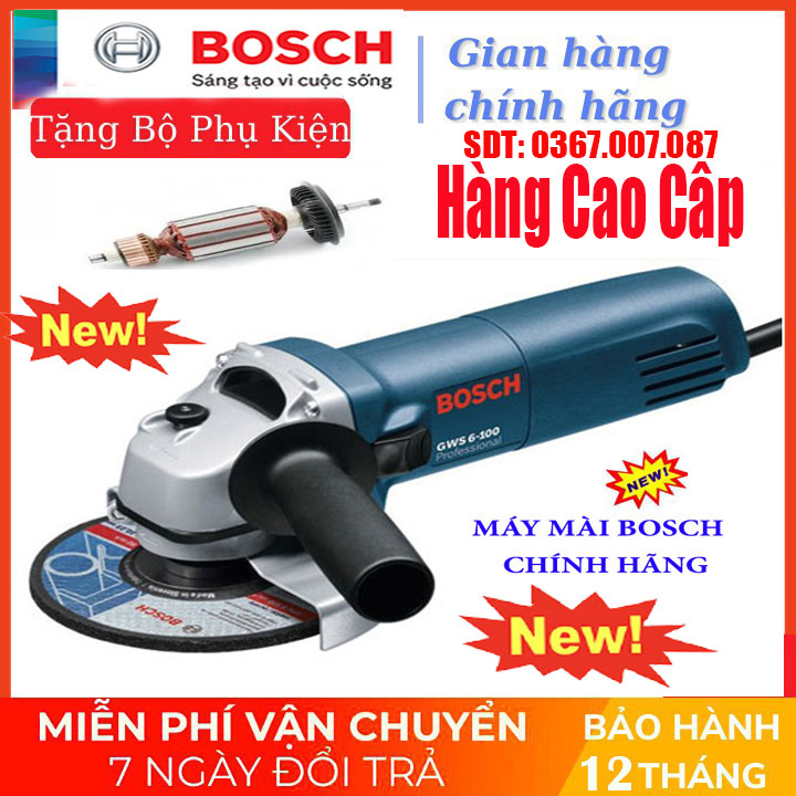 Máy mài góc 1 tâc boss gws 6-100,máy cắt cầm tay lõi đồng 100% siêu bền.