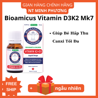 Bioamicus Vitamin D3K2 Mk7.Giúp Bé Hấp Thu Canxi Tối Đa