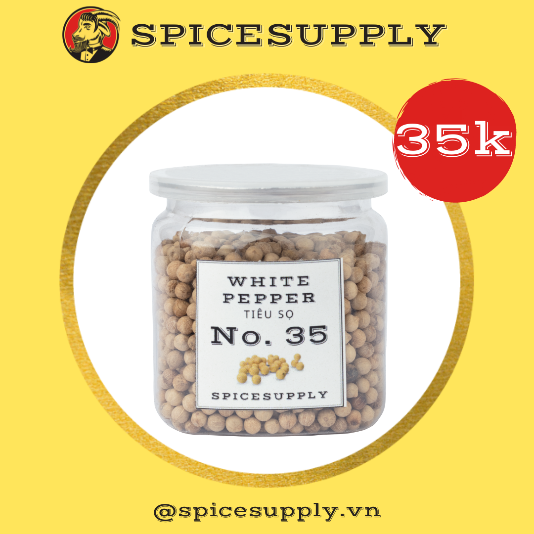 Hũ 120ml 90g White Pepper - Tiêu Trắng Việt Nam Đaklak Tiêu Sọ Hạt Sỉ lẻ
