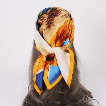 Khăn Lụa Vuông Hàn Quốc, Khăn Trùm Đầu, Khăn Buộc Tóc 70x70cm