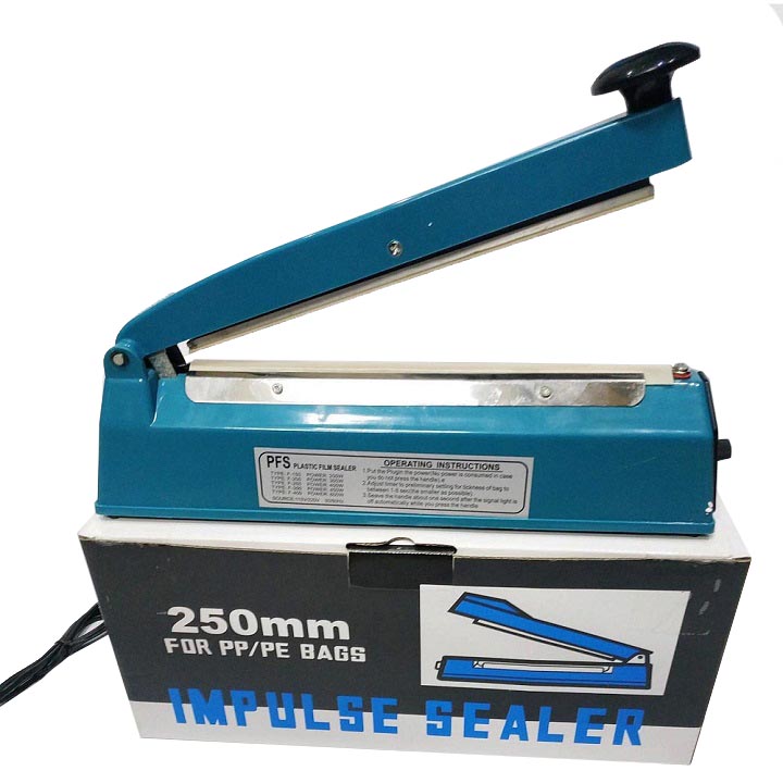 Máy hàn miệng túi đường hàn dài 20-25-30cm, mép hàn rộng 2mm, khung vỏ nhựa, máy cơ bền - hàn túi nilon, túi zip bạc