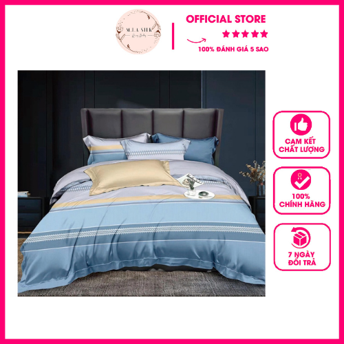 Trọn bộ 5 món gồm chăn chần bông siêu mát, chăn ga gối lụa tencel modal cao cấp mia