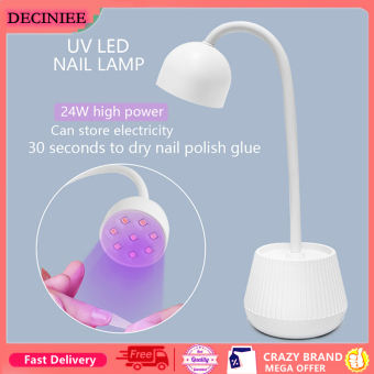 Đèn LED Làm Móng Mini Máy Sấy Móng 24W Keo Sơn Móng Tay Giả Đèn UV Nhanh Khô Đèn Làm Móng Thiết Kế Đèn Bàn Uốn Cong 360 °