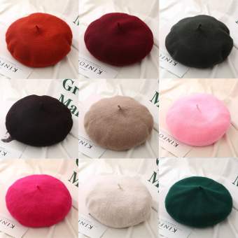 OWENSERT Mũ Len Rộng Thùng Thình Cho Nữ Mũ Nồi Nỉ Màu Trơn Mũ Nồi Mùa Thu Mũ Phẳng Mũ Nồi Len