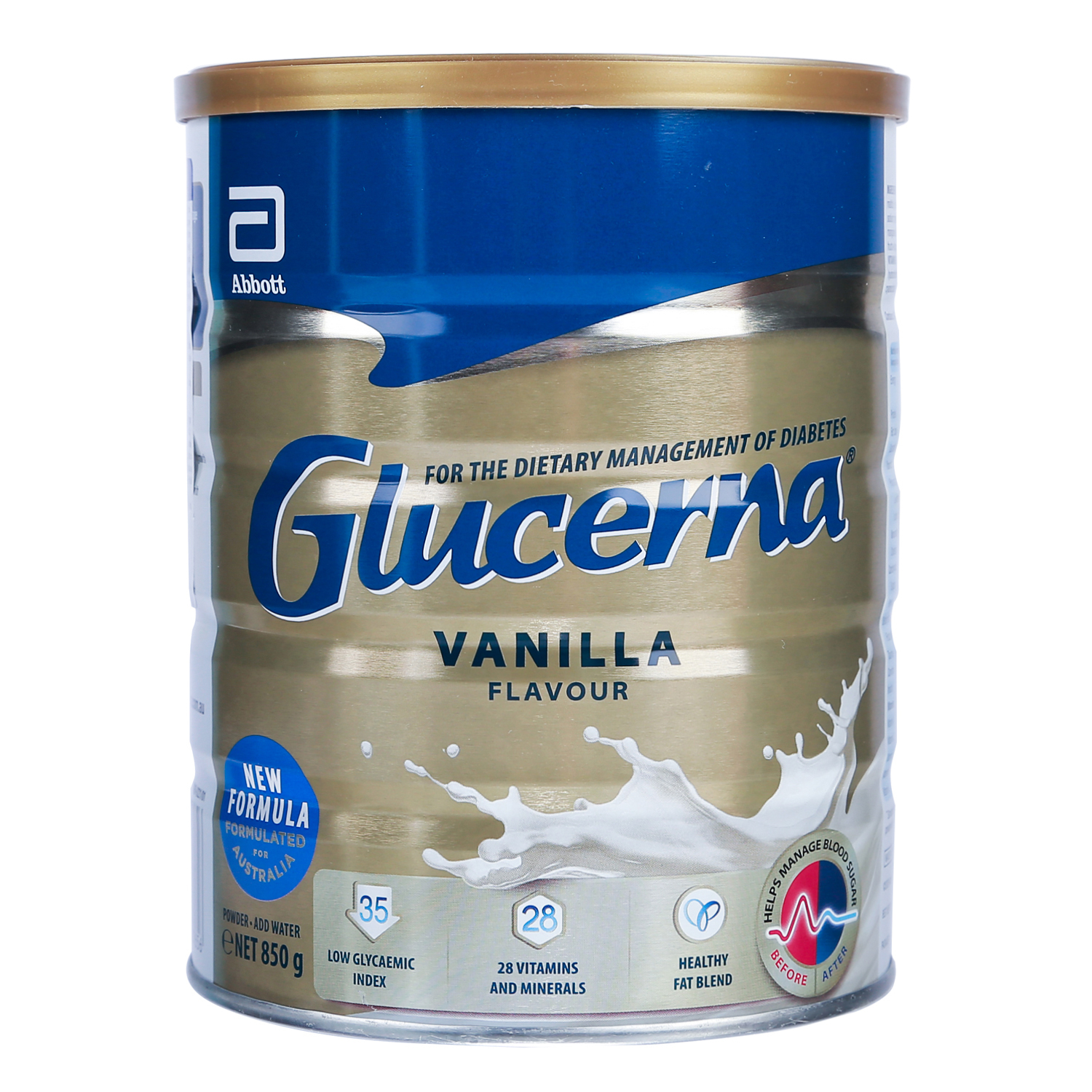 Sữa bột Abbott Glucerna Úc hương Vanilla Lon 850g