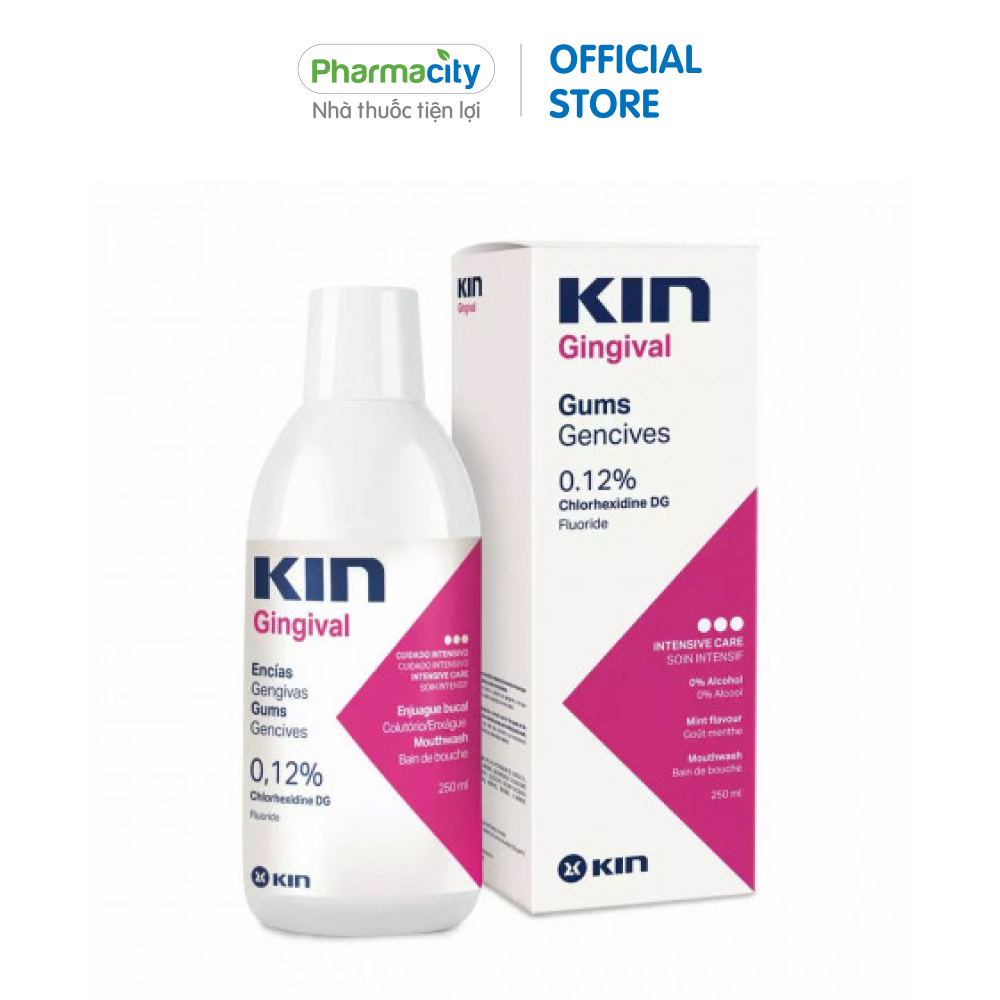 Nước súc miệng hỗ trợ ngăn ngừa và phòng chống nha chu - viêm nướu Kin Gingival Mouthwash Gums Gencives 250ml
