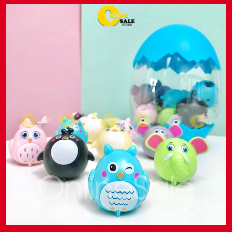 Set đồ chơi hình quả trứng 20 con vật chạy đà dây cót cho trẻ em, bé trai gái- Quà tặng ý nghĩa dành cho bé