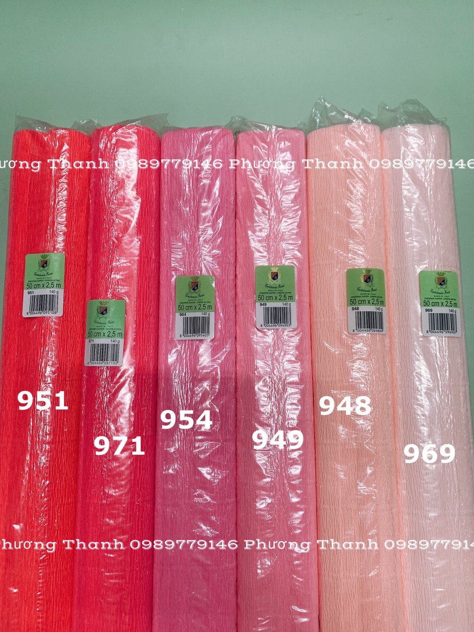 Giấy nhún ý làm hoa,cuộn 50x250cm,định lượng 140g