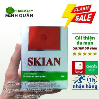 Viên uống L-Cystine Zinc SKIAN 60 viên- Hỗ trợ cải thiện tình trạng da mụn