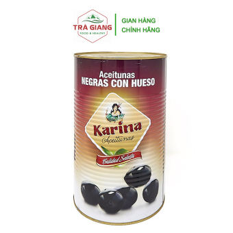 Trái oliu Karina đen nguyên hạt Black olives 4.3kg
