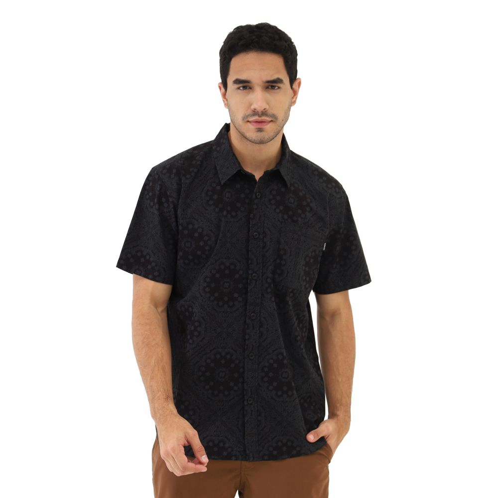 910007105 TRUJILLO PAISLEY SHIRT - BLK