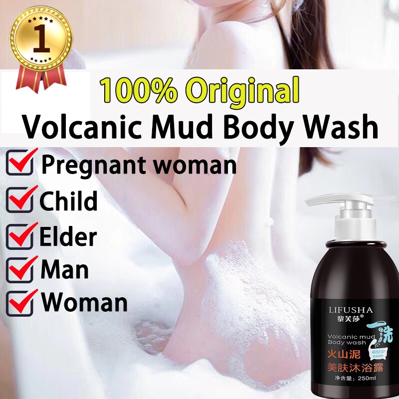Gambar volcanic mud body wash Body Whitening shower gel whiteing sabun mandi lumpur gunung berapi original putih ????????