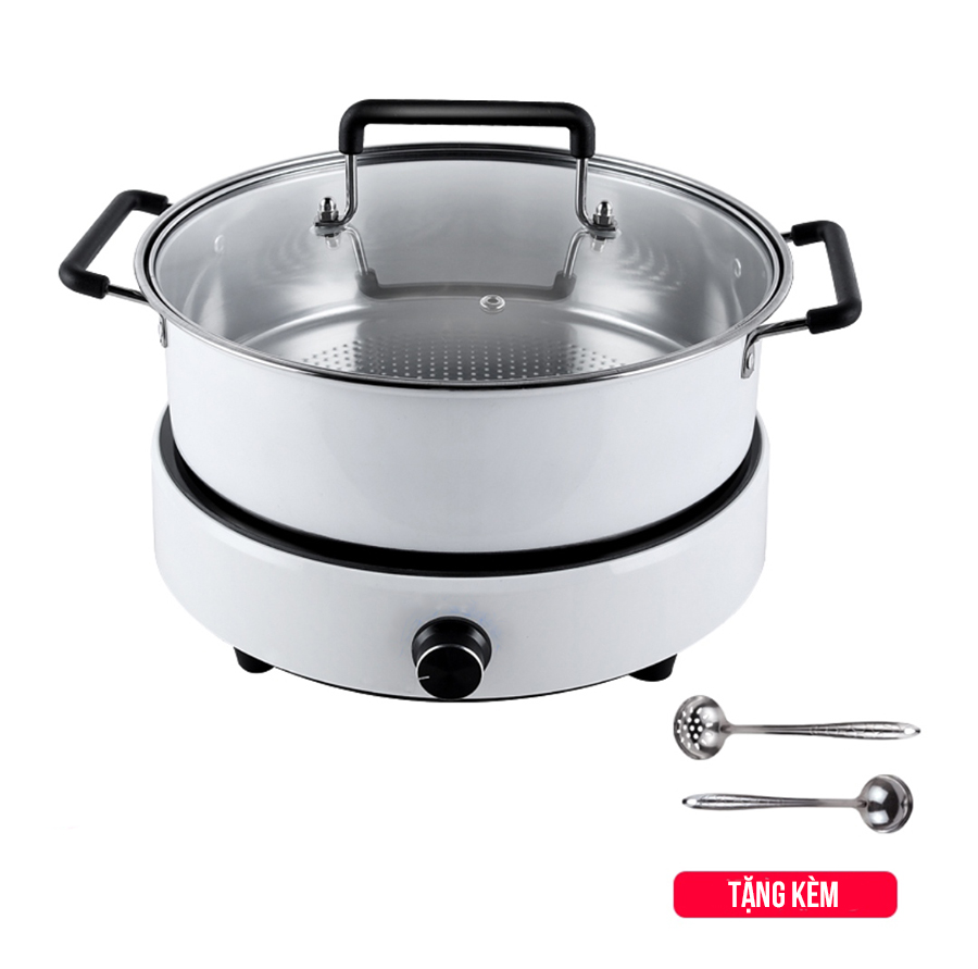 Bếp từ đơn tròn kalas bếp từ dương công suất 2200W  mặt kính cường lực phím cơ chế độ an toàn bảo hành 6 tháng