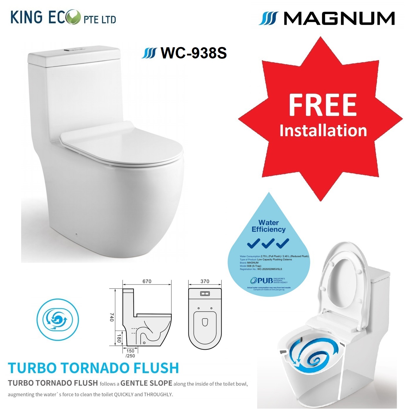 BARON W888 WASHDOWN TOILET BOWL WITH GEBERIT FLUSHING SYSTEM