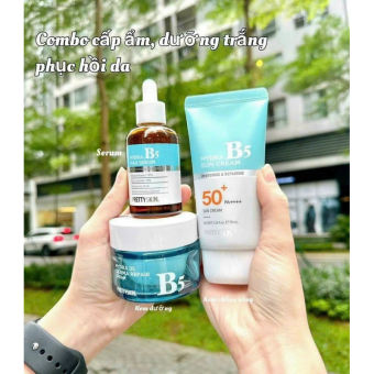 Combo 3 món dưỡng trắng phục hồi da kem chống nắng B5, dưỡng trắng B5 và serum B5