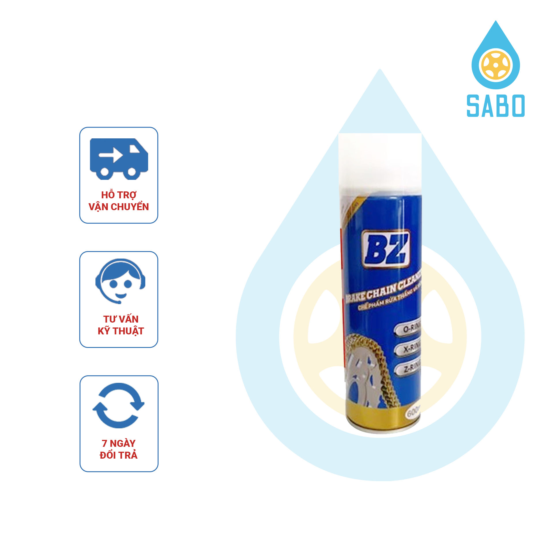 Rửa sên, xích bz mẫu mới 600ml
