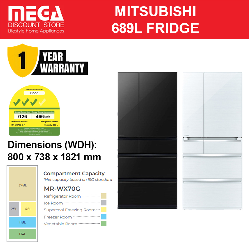 PRE-ORDER: ETA MID DEC] HITACHI R-WXC740WS-XK / R-WXC740WS-XW 735L