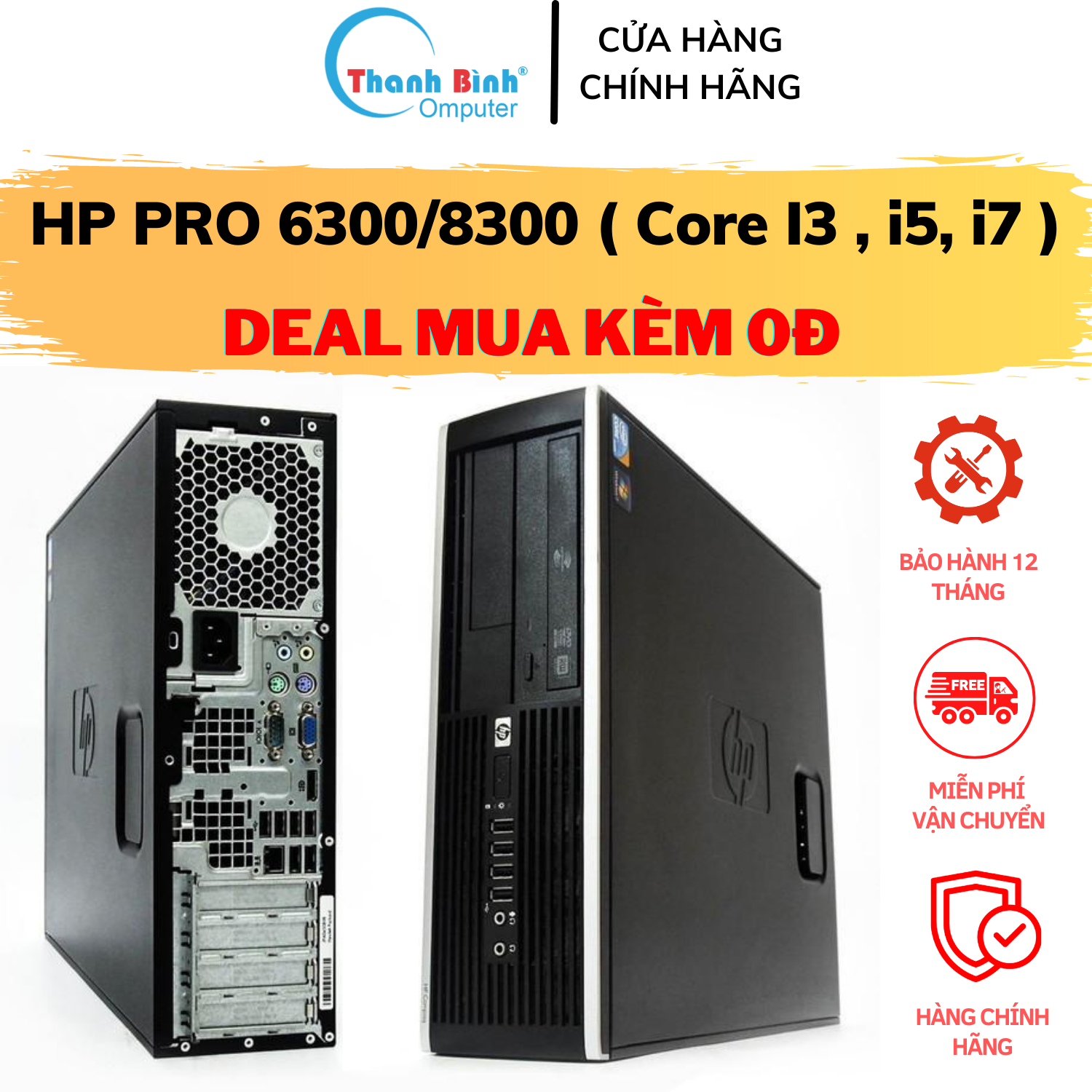 Máy Tính Văn Phòng Giá Rẻ HP Pro 6300/8300 ( CPU Core I3 I5 I7 ) [ThanhBinhPC] Máy Tính Văn Phòng Giá Rẻ - Bảo Hành 12 Tháng - Tặng USB Wifi