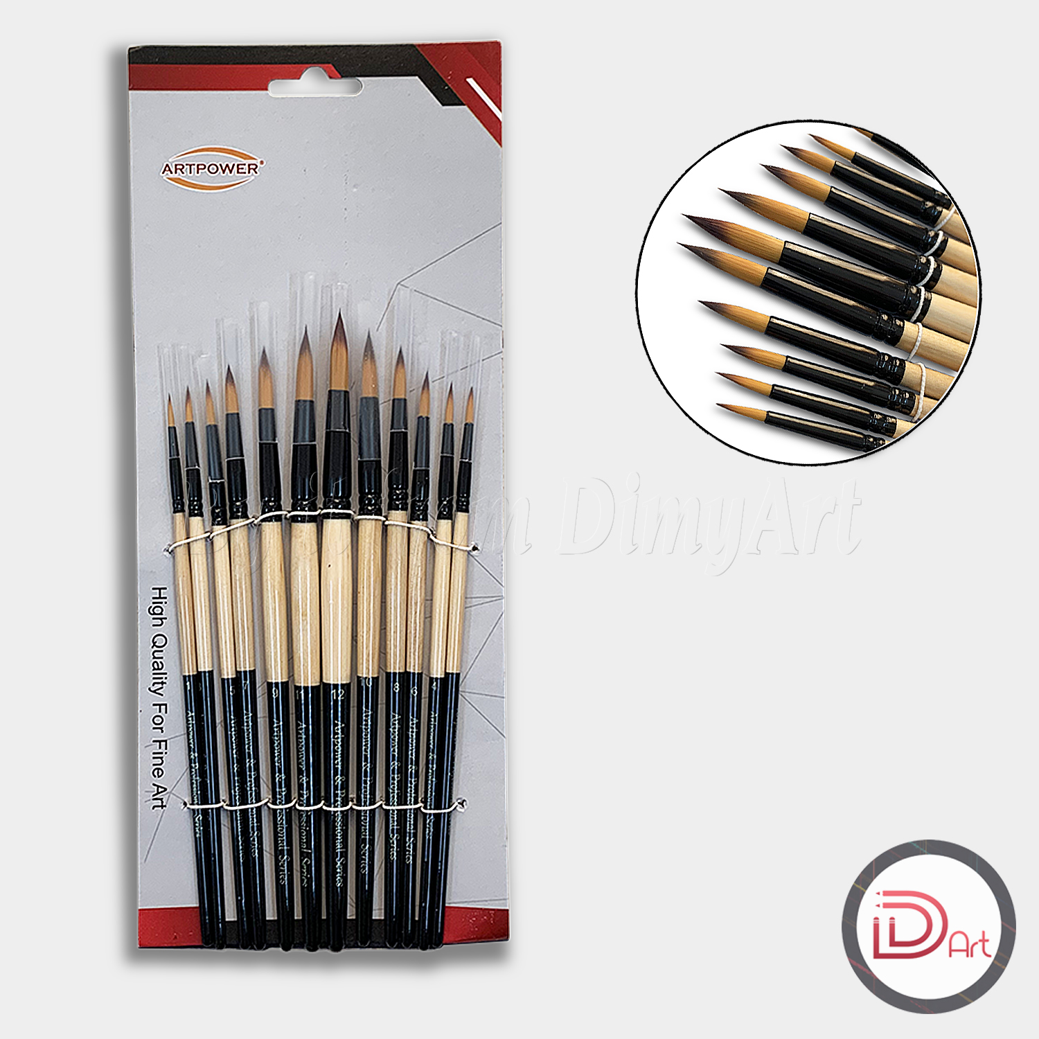 Bộ cọ vẽ màu AcrylicSơn Dầu Art Power 12 cây đầu tròn