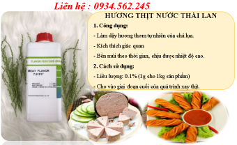 Hương thịt heo nước Thái Lan - Tạo hương thơm tự nhiên cho giò chả, xúc xích