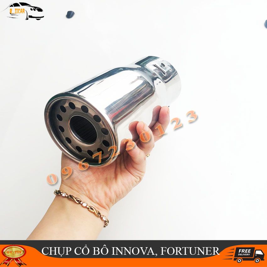 Chụp đuôi bô cổ pô Innova Fortuner, Innova inox