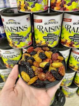 Nho Khô 3 Màu chính hiệu Sunview - Raisins - Nhập khẩu Mỹ Jumbo Size. 425g Date: 32024