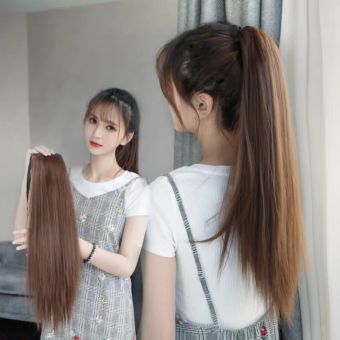 tóc giả nữ cột thẳng dài, tóc giả buộc, tóc đuôi ngựa