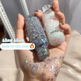 Nhũ kira giltter trang điểm mặt, mắt, môi, tóc, body lung linh