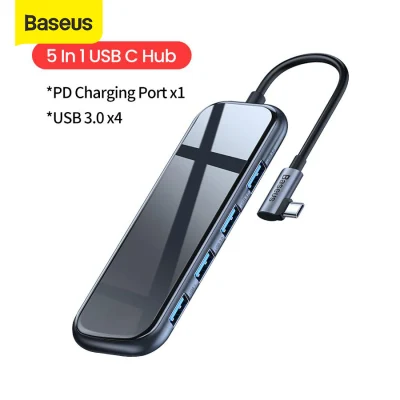 Baseus USB Type C HUB to HDMI RJ45 Multi USB 3.0 USB3.0 Power Adapter For MacBook Pro Air Dock 3 Port USB-C USB HUB Splitter Hab Computer Accessories (1)