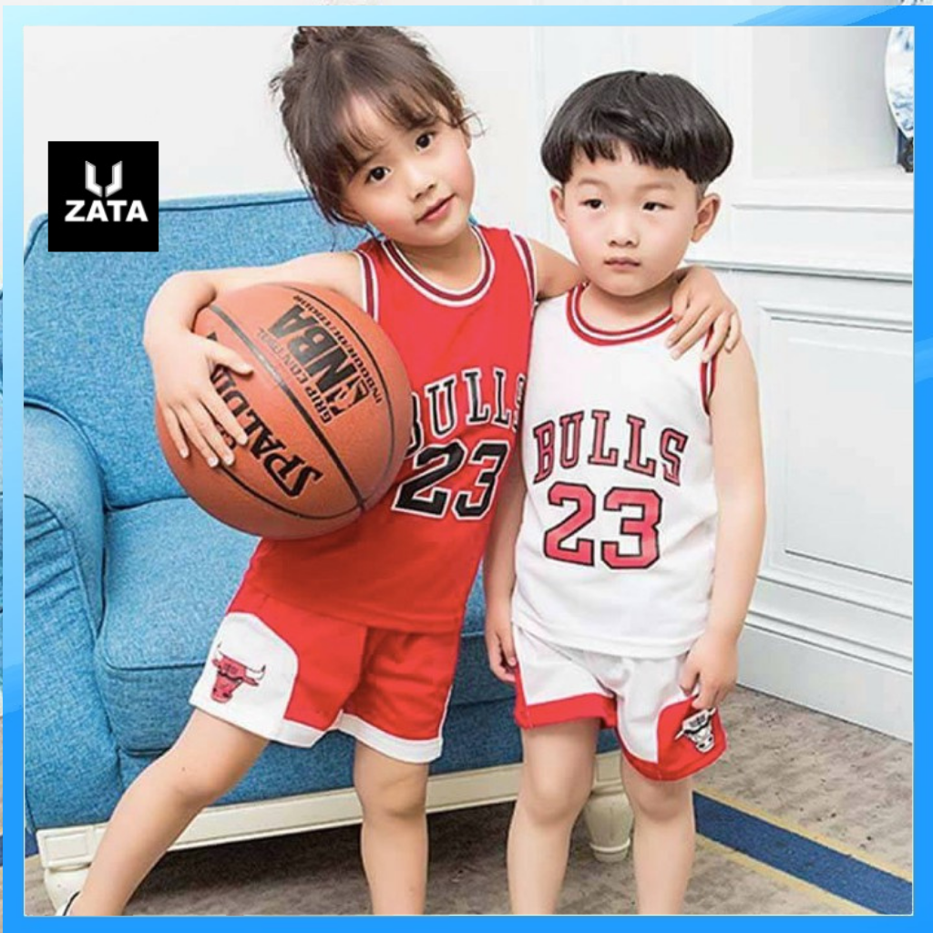 Áo Bóng Rổ Trẻ Em Cao Cấp 25-40kg , Bộ quần áo bóng rổ - set quần áo bóng rổ trẻ em Zata VN