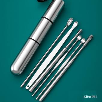 Bộ 6 cây lấy ráy tai cao cấp inox ngoáy tai an toàn