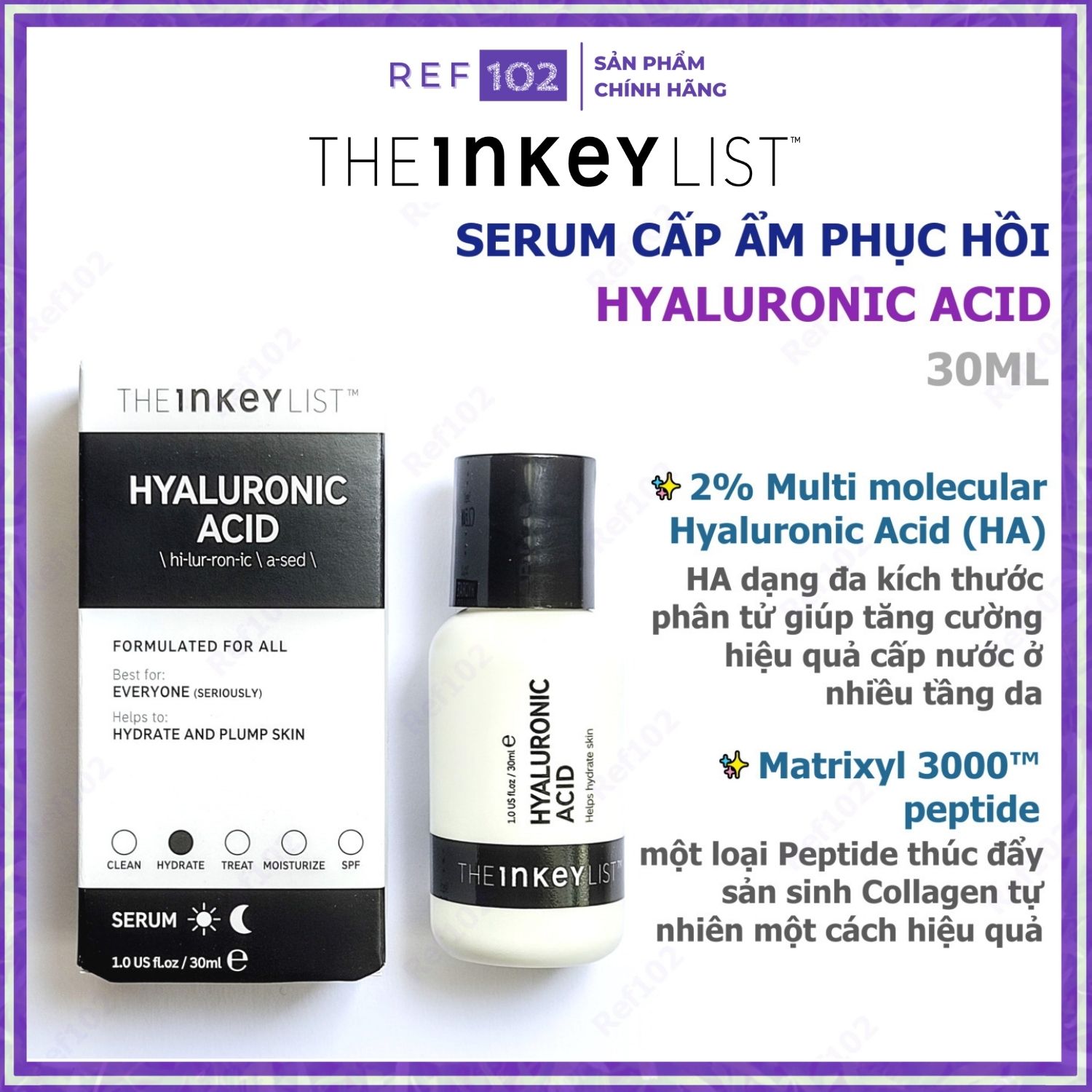 Serum cấp ẩm The INKEY List HA Hyaluronic Acid Bill US Ref102 Refinery102