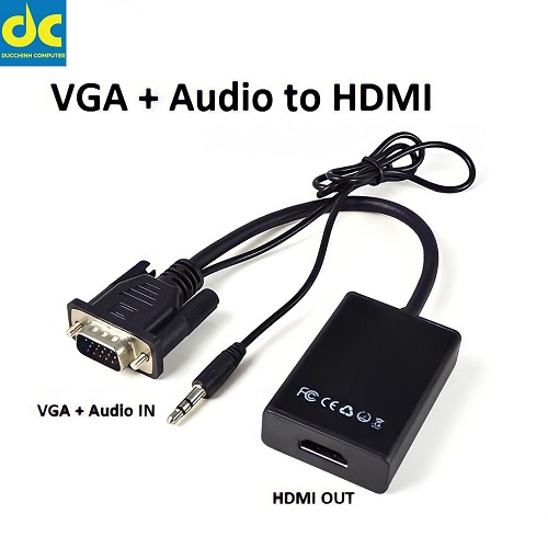 Cáp chuyển đổi VGA to HDMI Có Audio