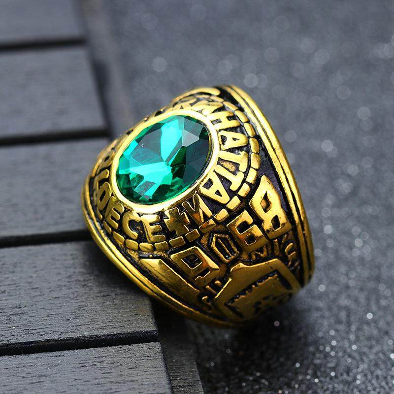 Nhẫn Nam Retro Manhattan College Nhẫn Nam Thép Không Gỉ Nhẫn Màu Vàng Dành Cho Nam