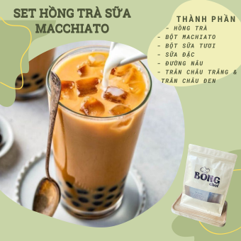 Set nguyên liệu pha 10 ly hồng trà sữa Machiato