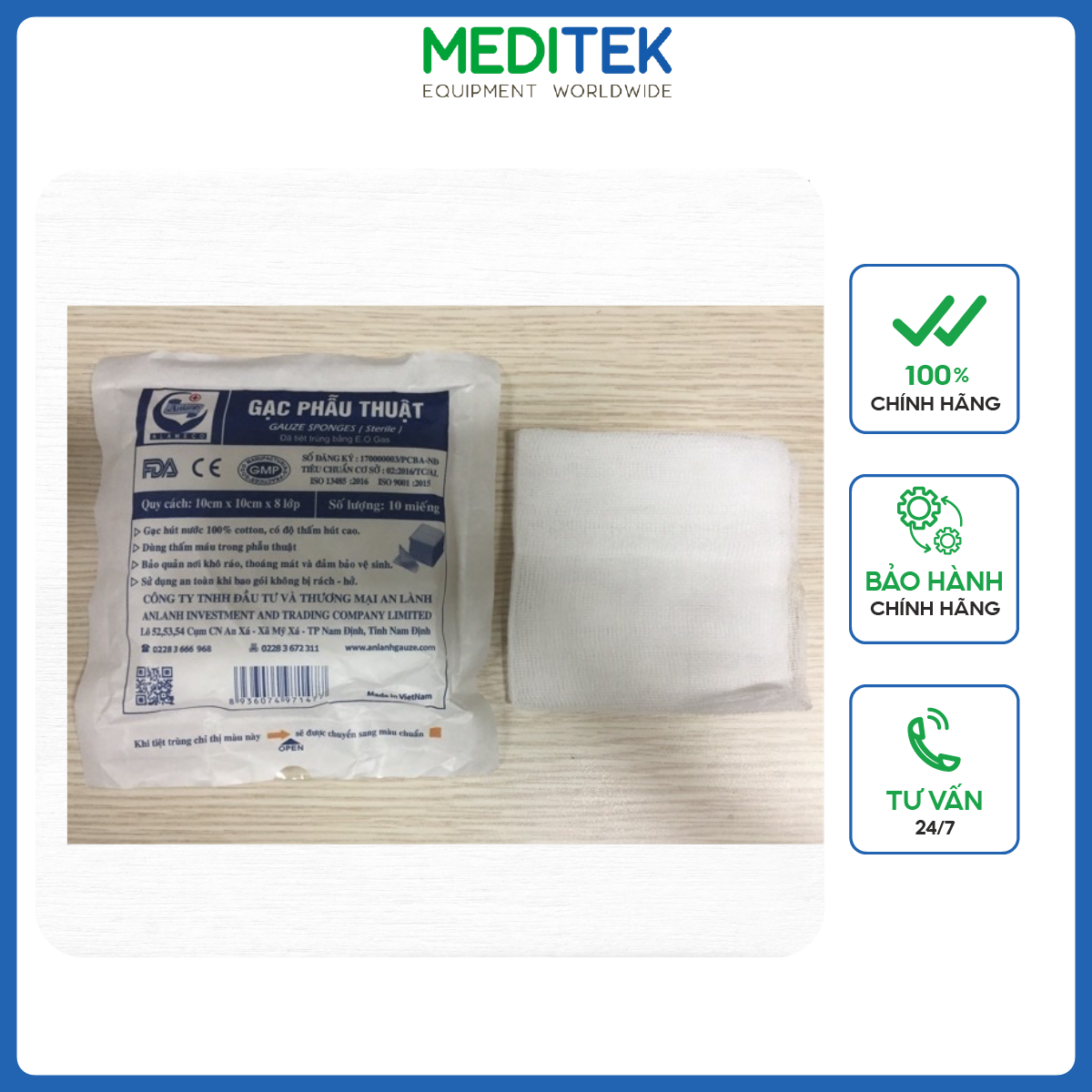 Gạc phẫu thuật 10x10