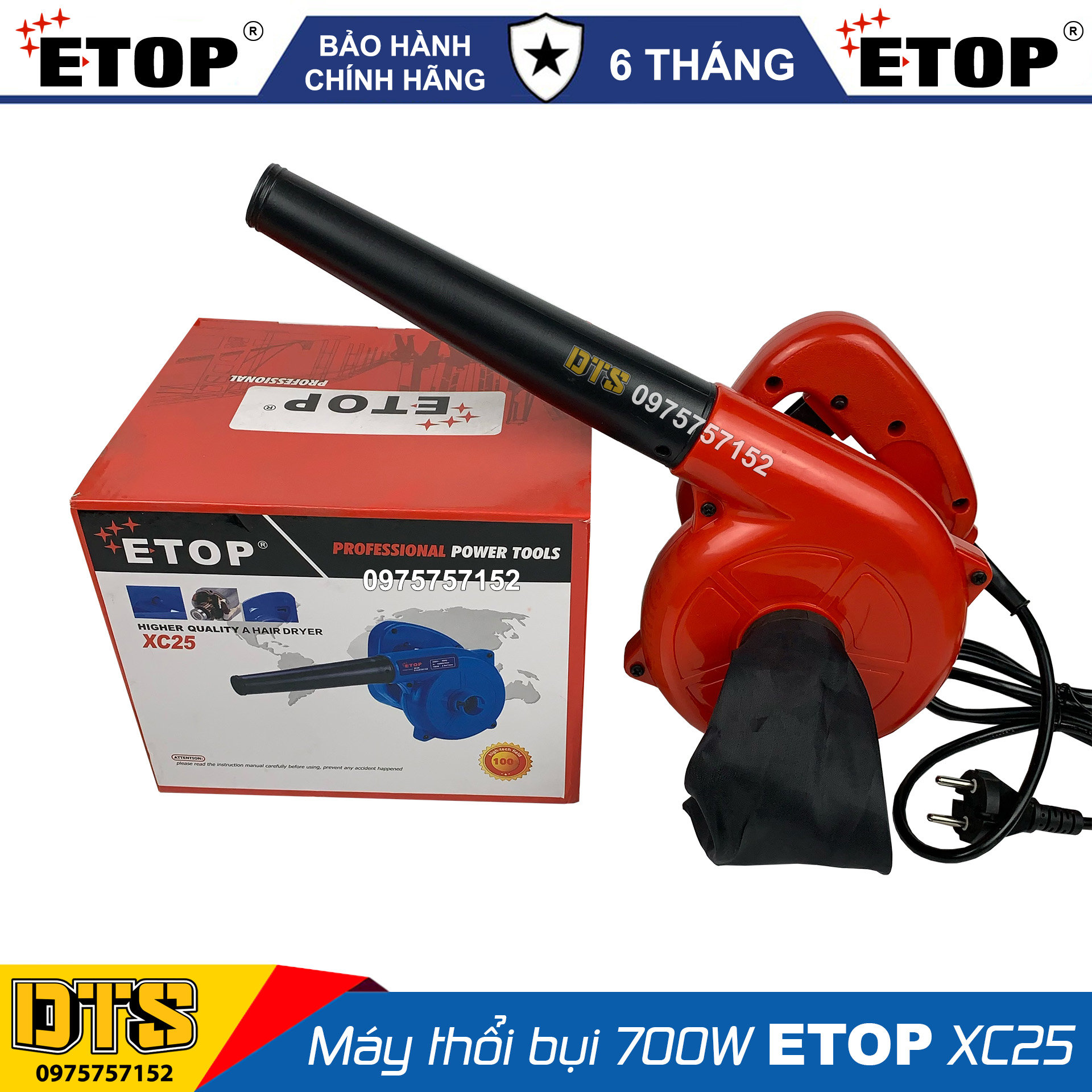 Máy thổi bụi hút bụi Thái Lan 700W ETOP XC25 Mô tơ dây đồng 100