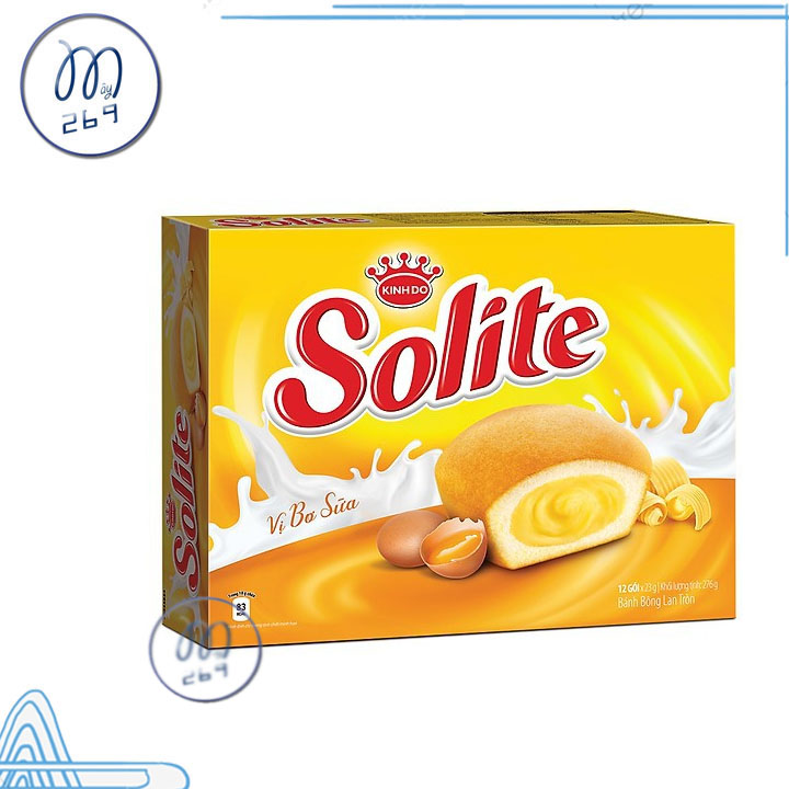 Bánh cupcake solite vị bơ sữa - bánh bông lan kem bơ sữa hộp 276gr