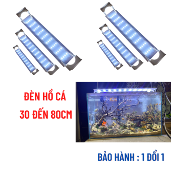 Đèn bể cá 30cm -  80cm với 4 DÃY LED TRẮNG siêu sáng cho hồ cá hồ thủy sinh