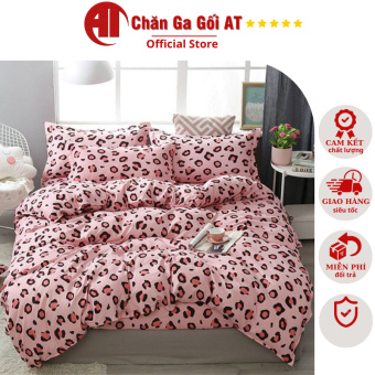 Bộ vỏ chăn ga gối 5 món cotton poly mẫu Da Báo Hồng cùng nhiều mẫu khác, vỏ chăn không kèm ruột
